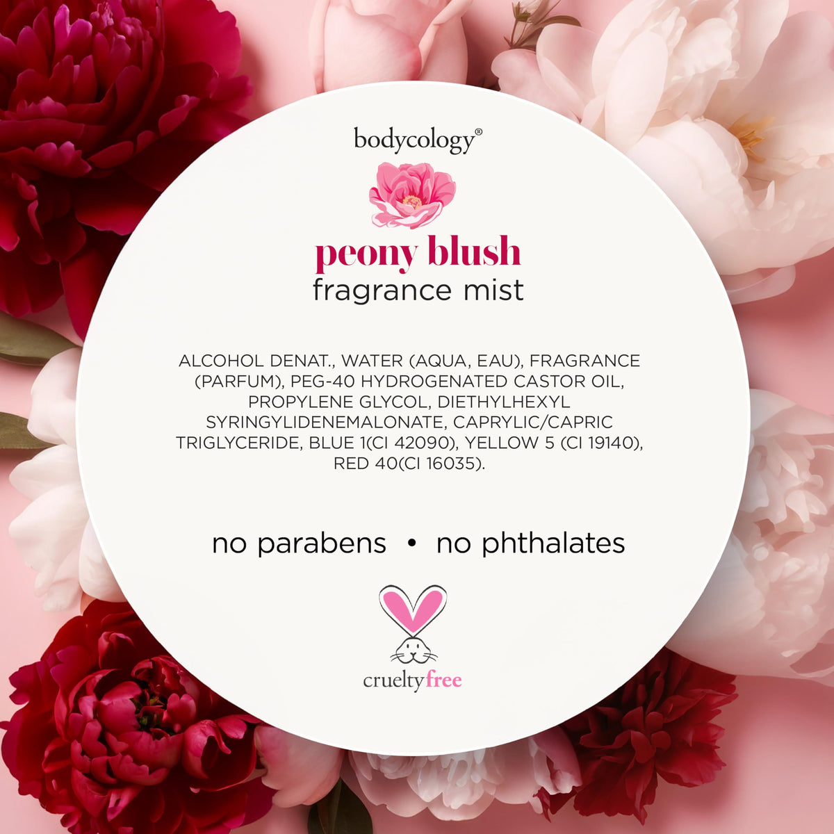 Lifestyle shot of Bodycology Peony Blush Fragrance Mist in use