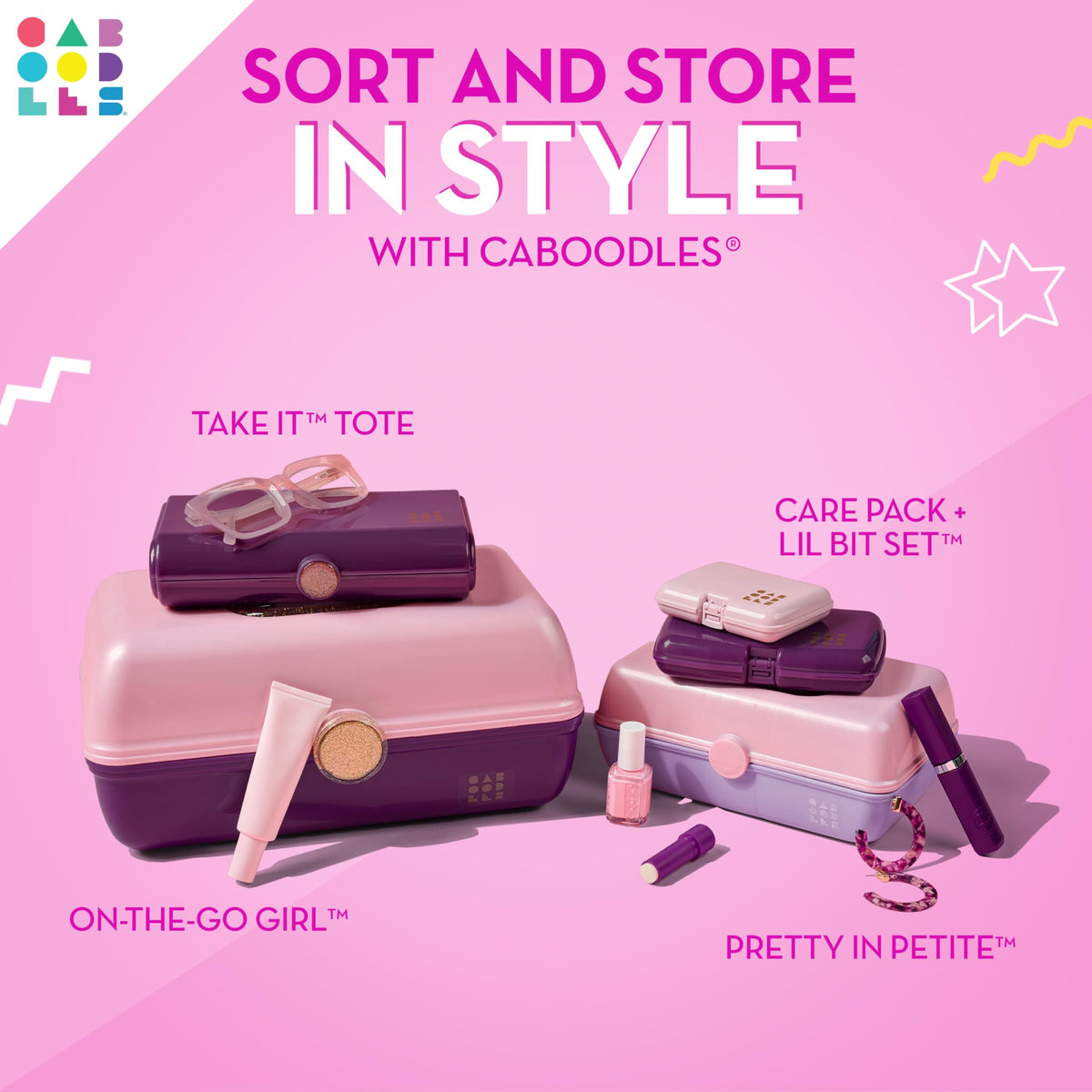 Lifestyle shot of Caboodles On-the-Go Girl Cosmetic Case in use