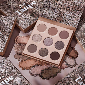 Lifestyle shot of ColourPop That's Taupe palette in makeup setup