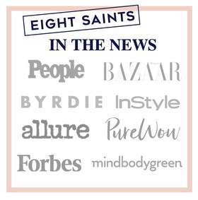 Lifestyle shot of Eight Saints Night Cream on a vanity