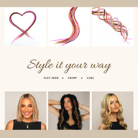 Lifestyle shot of Feather Headz hair extensions styled in hair