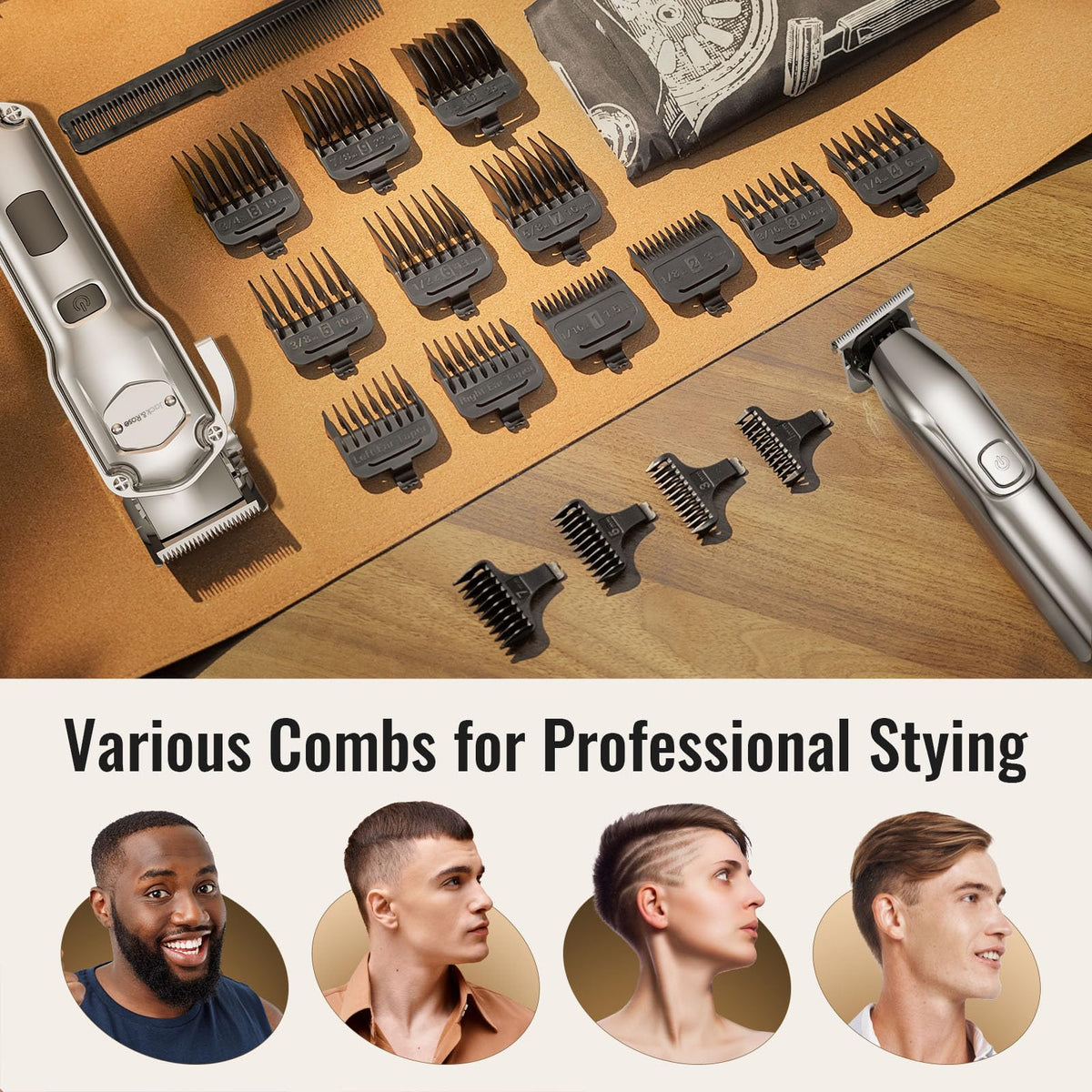 Lifestyle shot of Jack & Rose hair clipper being used for a haircut