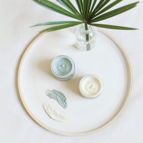 Lifestyle shot of Little Seed Farm Deodorant in a bathroom setting