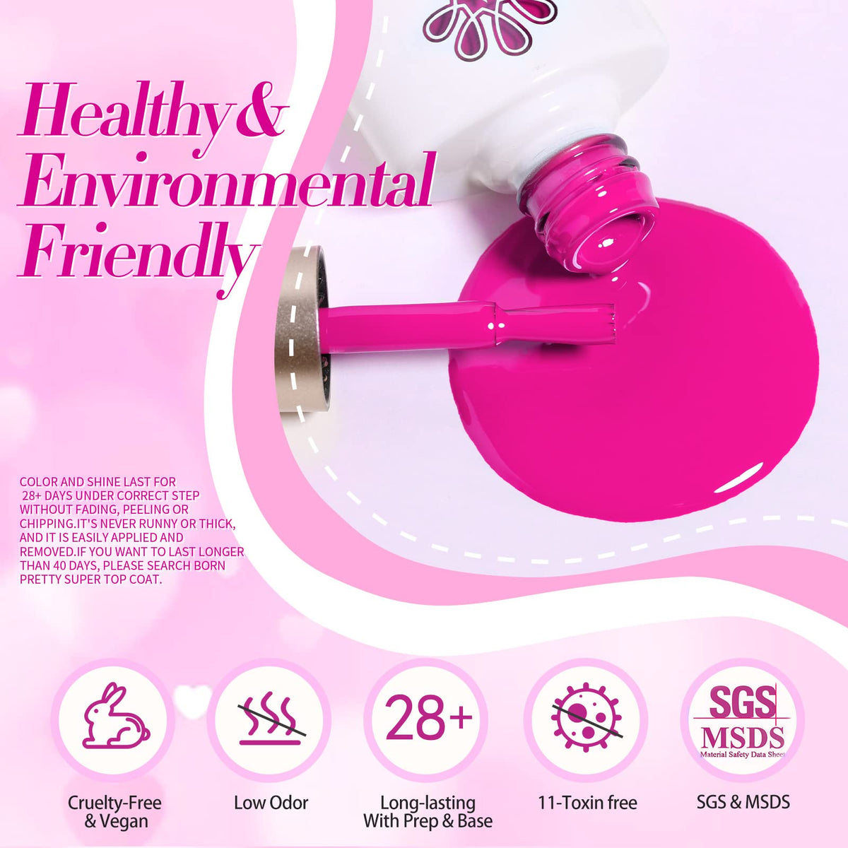 Lifestyle shot of nails painted with Born Pretty gel polish