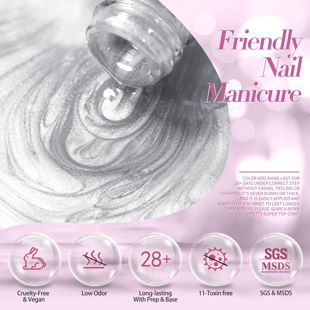 Lifestyle shot of nails painted with Born Pretty Moonlight White