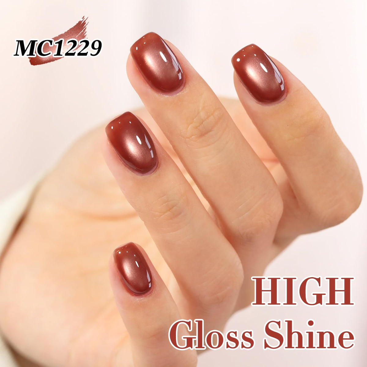Lifestyle shot of nails painted with Double Rhythm Cat Eye Gel Nail Polish