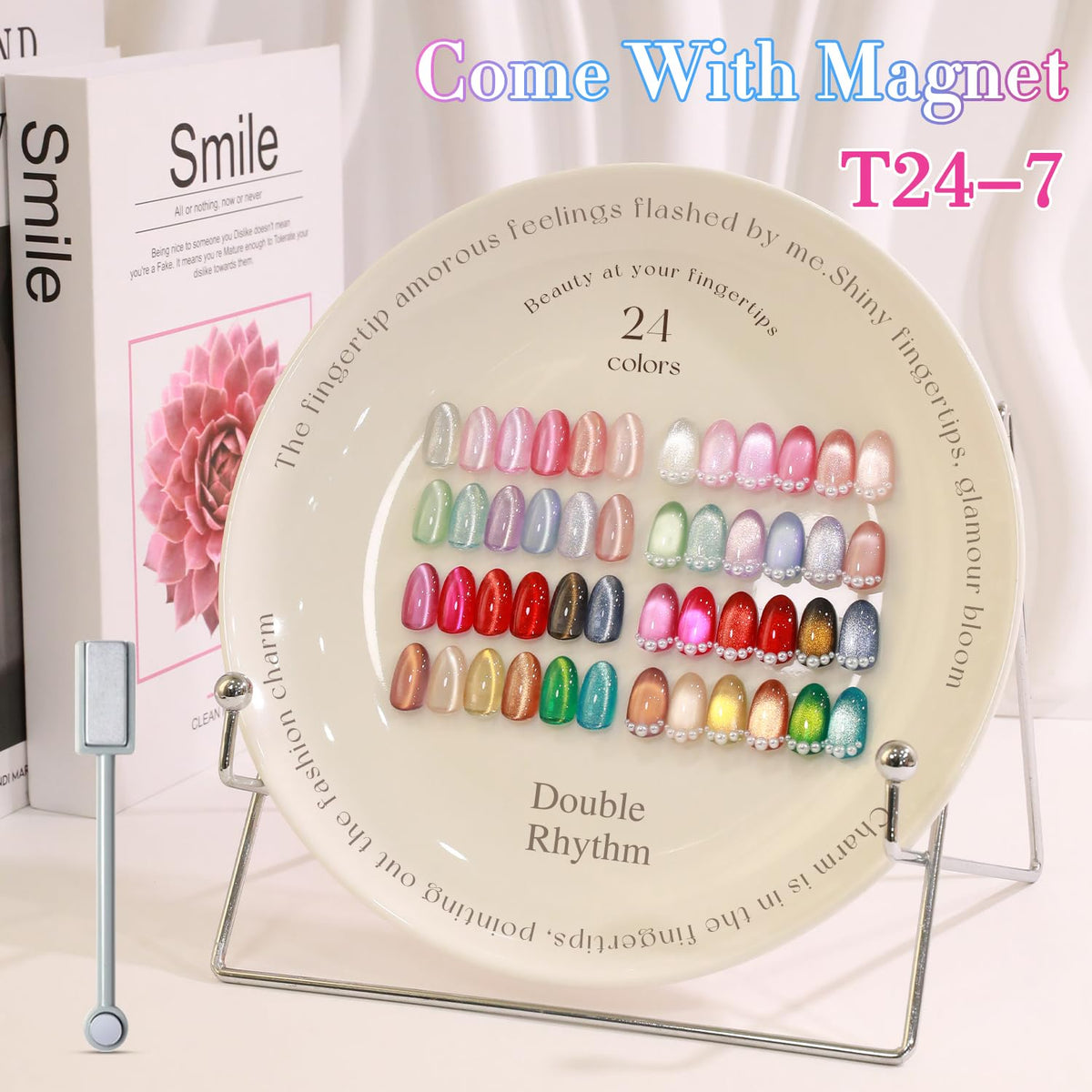 Lifestyle shot of nails painted with Double Rhythm gel polish