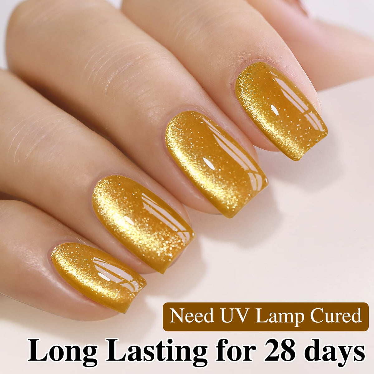 Lifestyle shot of nails with Double Rhythm Cat Eye Gel Nail Polish applied