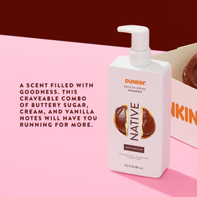 Lifestyle shot of Native Boston Kreme Shampoo in bathroom