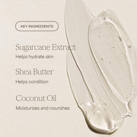 Lifestyle shot of RAW SUGAR Caramel Vanilla Delight Body Wash in a bathroom