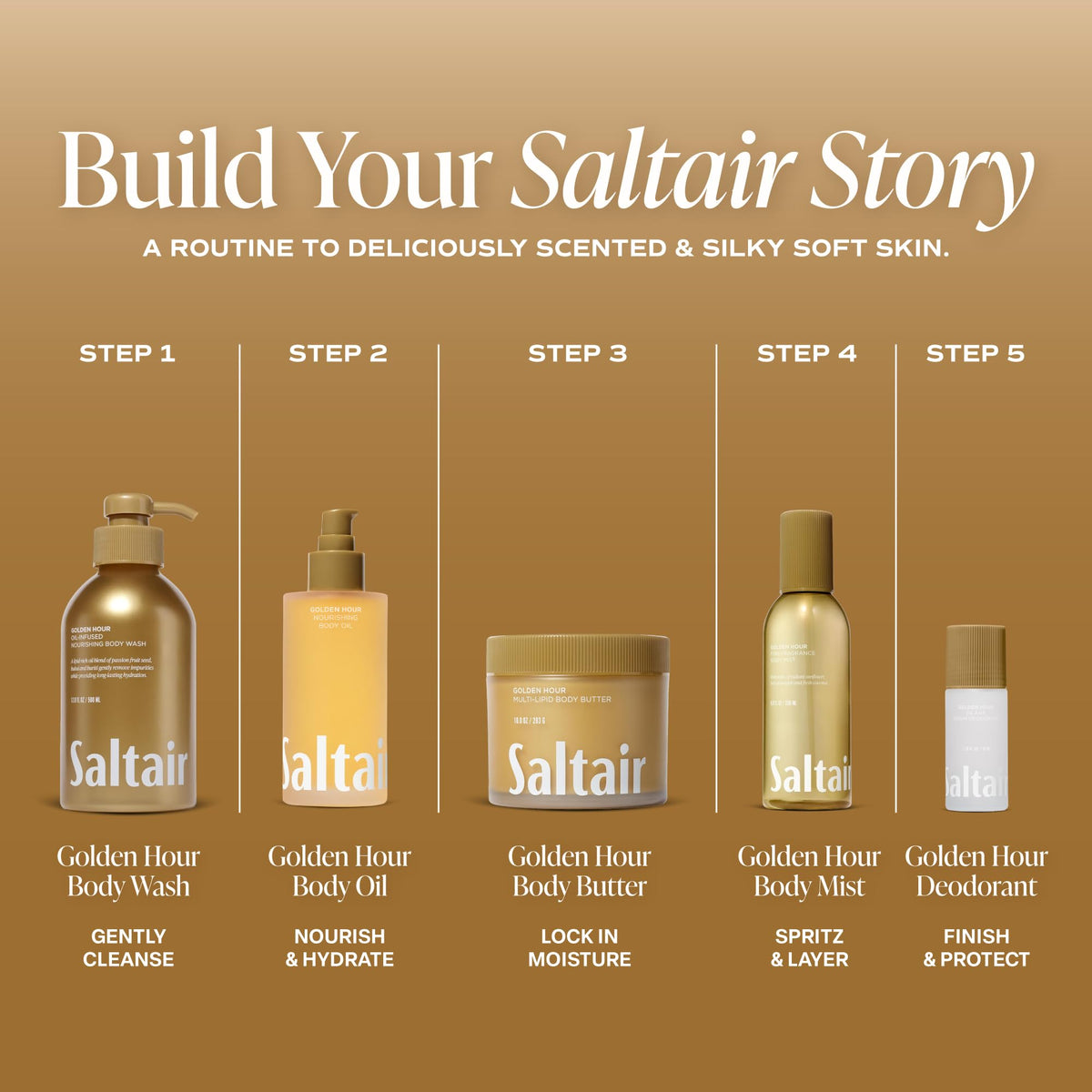 Lifestyle shot of Saltair Body Oil on bathroom counter