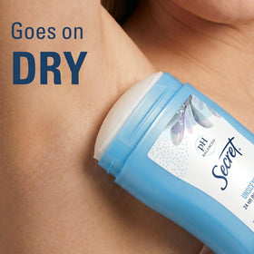 Lifestyle shot of Secret Original Unscented Antiperspirant in a personal care setting