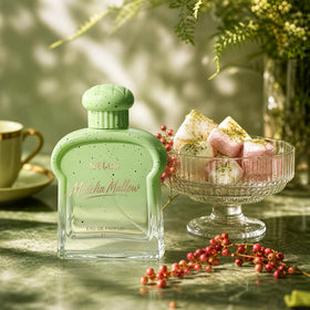 Lifestyle shot of Sttes Matcha Mallow Eau de Parfum in use
