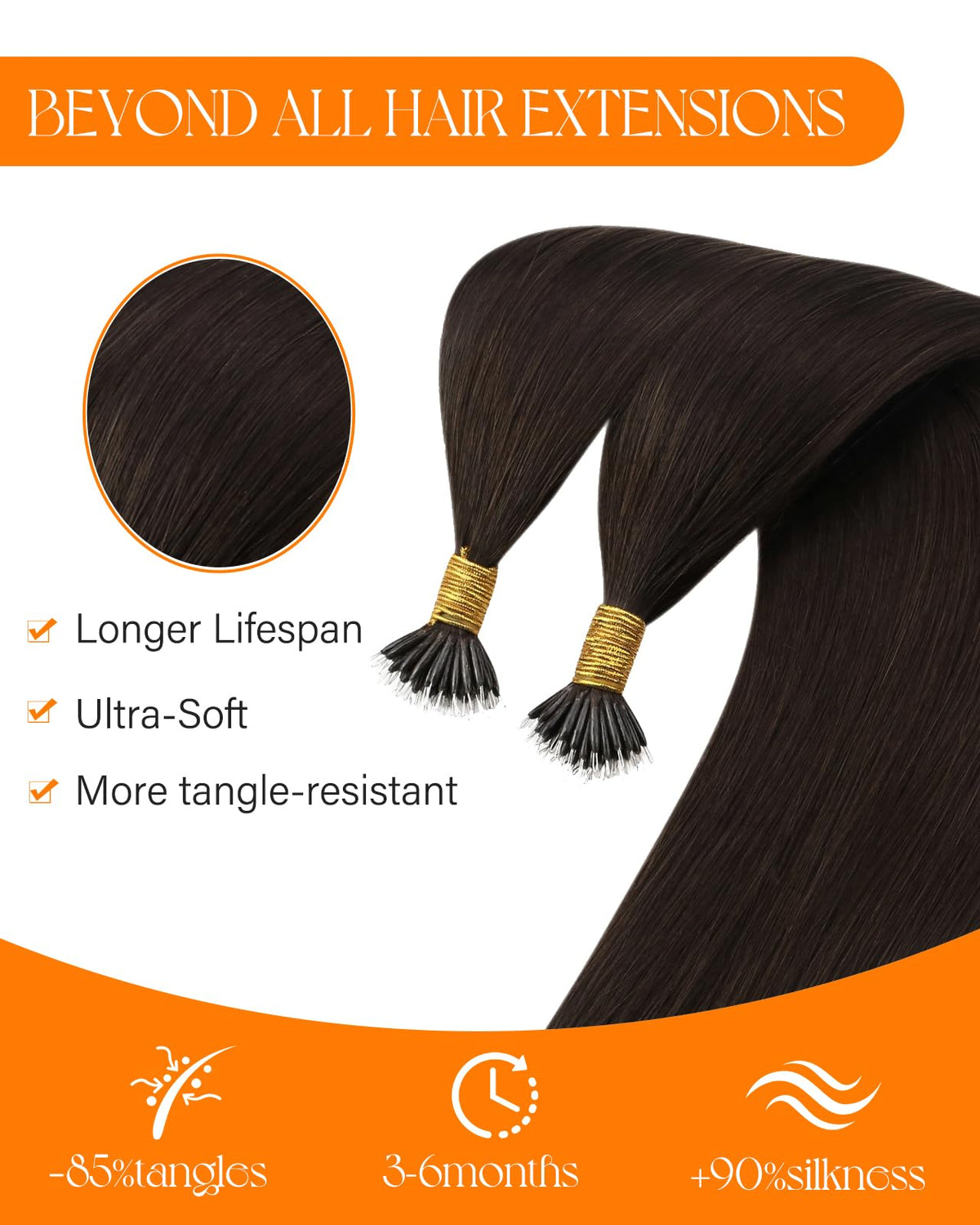 Lifestyle shot of Sunny Hair Extensions styled in a ponytail