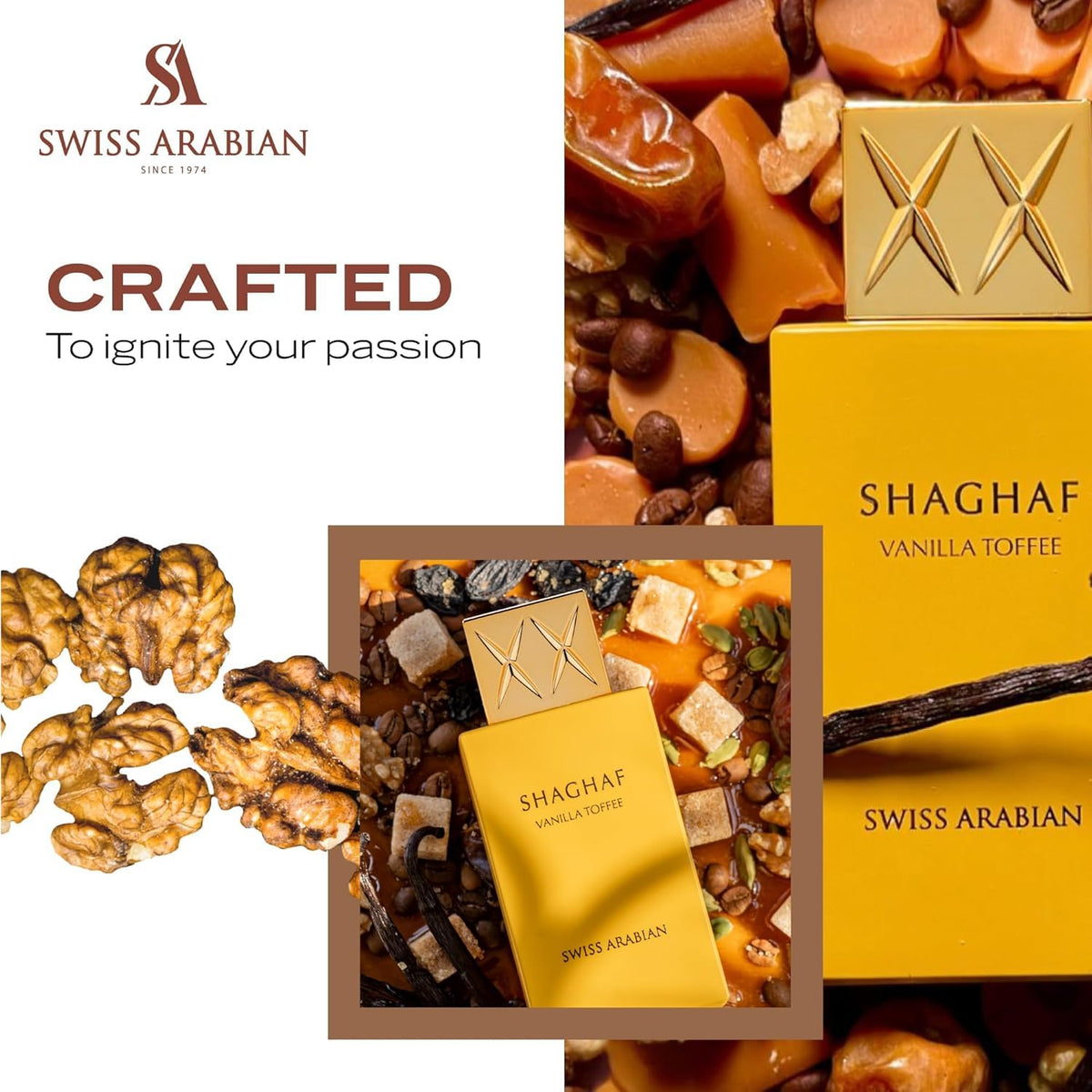 Lifestyle shot of Swiss Arabian Shaghaf Vanilla Toffee in use