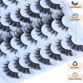 Lifestyle shot of TNFVLONEINS false eyelashes in use