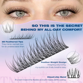 Lifestyle shot of TNFVLONEINS lash extension kit