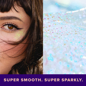 Lifestyle shot of UNICORN SNOT Holographic Body Glitter Gel at a festival