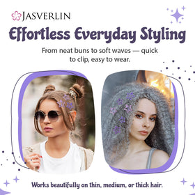 Lifestyle view of JASVERLIN star hair clips in hair