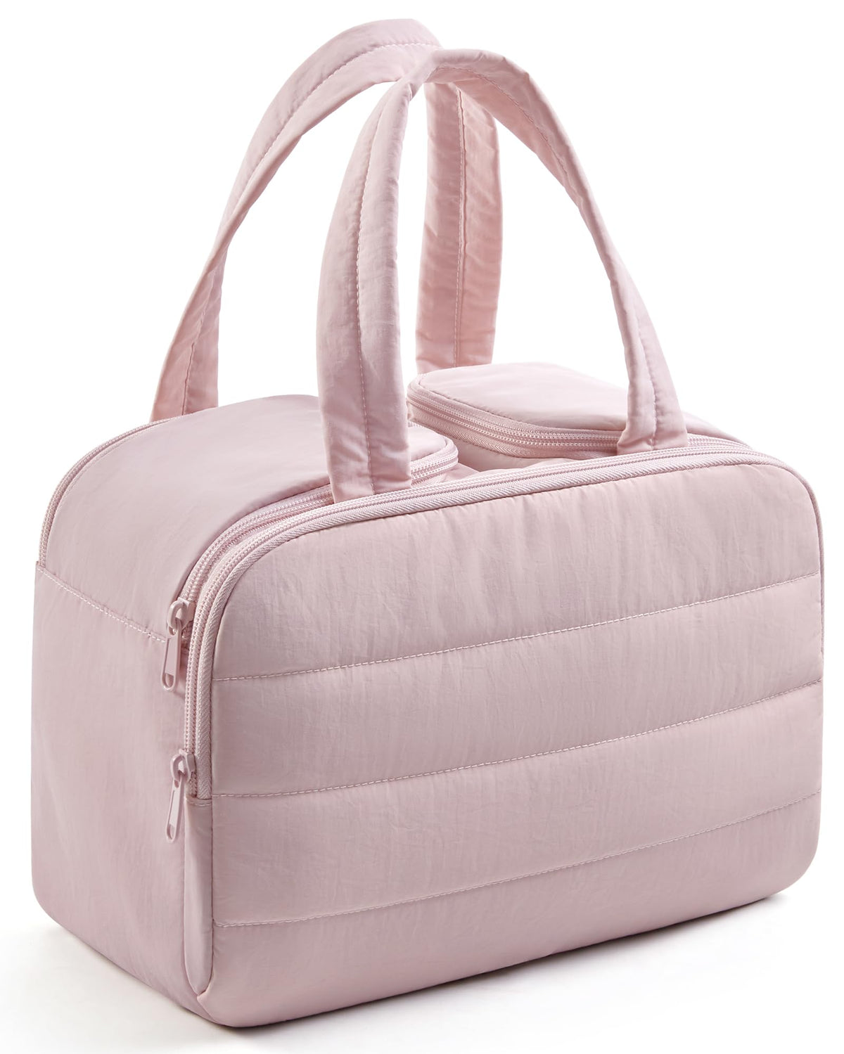 LIGHT FLIGHT Travel Toiletry Bag front view in baby pink