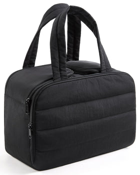 LIGHT FLIGHT Travel Toiletry Bag front view in black