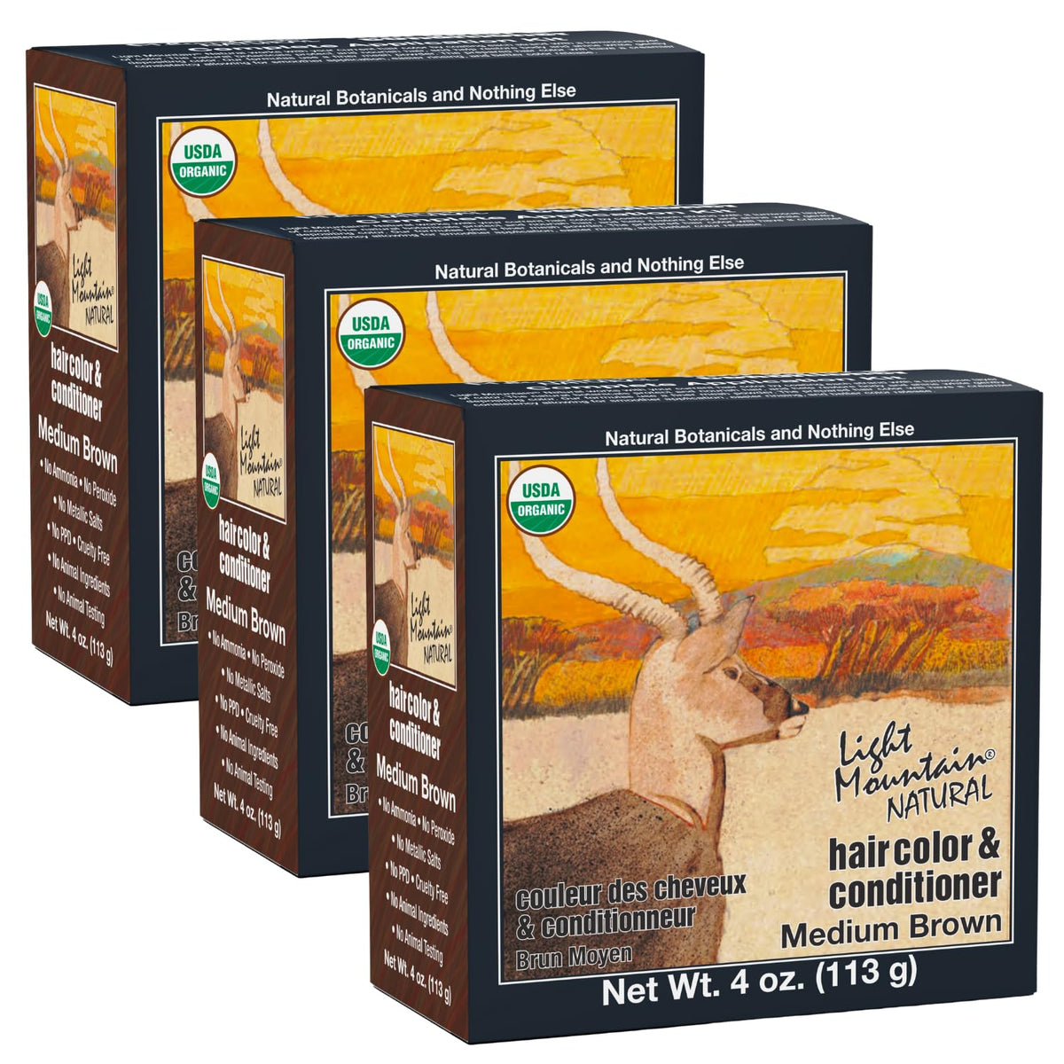 LIGHT MOUNTAIN Henna Hair Colour & Conditioner packaging front view