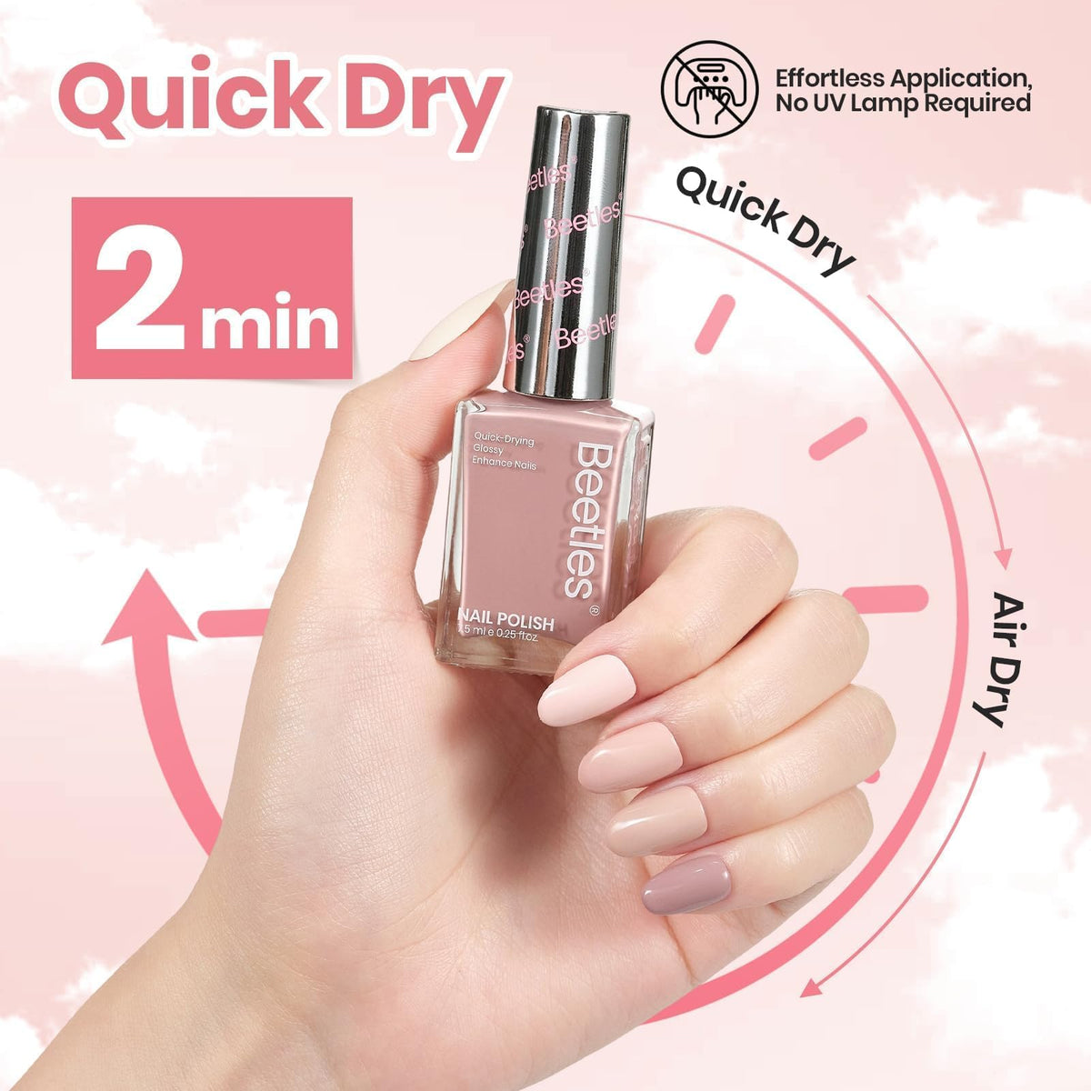 Light nude nail polish in Beetles Vanilla Cloud set