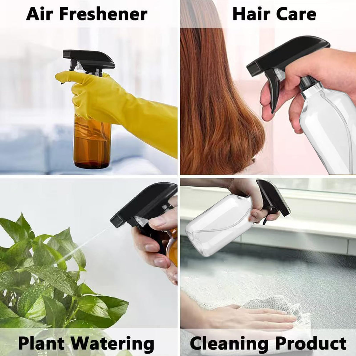 Likealot spray bottles with wide-mouth refilling feature