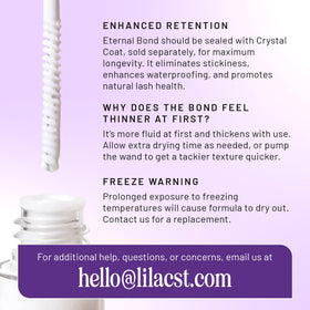 Lilac St. Eternal Bond Lash Glue packaging with description