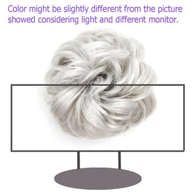 Liliyab Messy Hair Bun Extensions Silver Gray in hair
