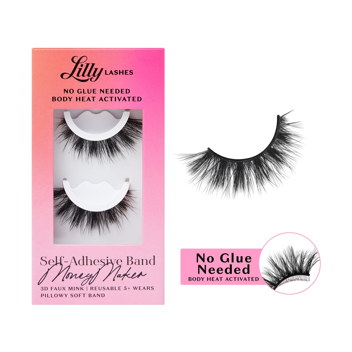 Lilly Lashes 3D Self Adhesive Eyelashes front view
