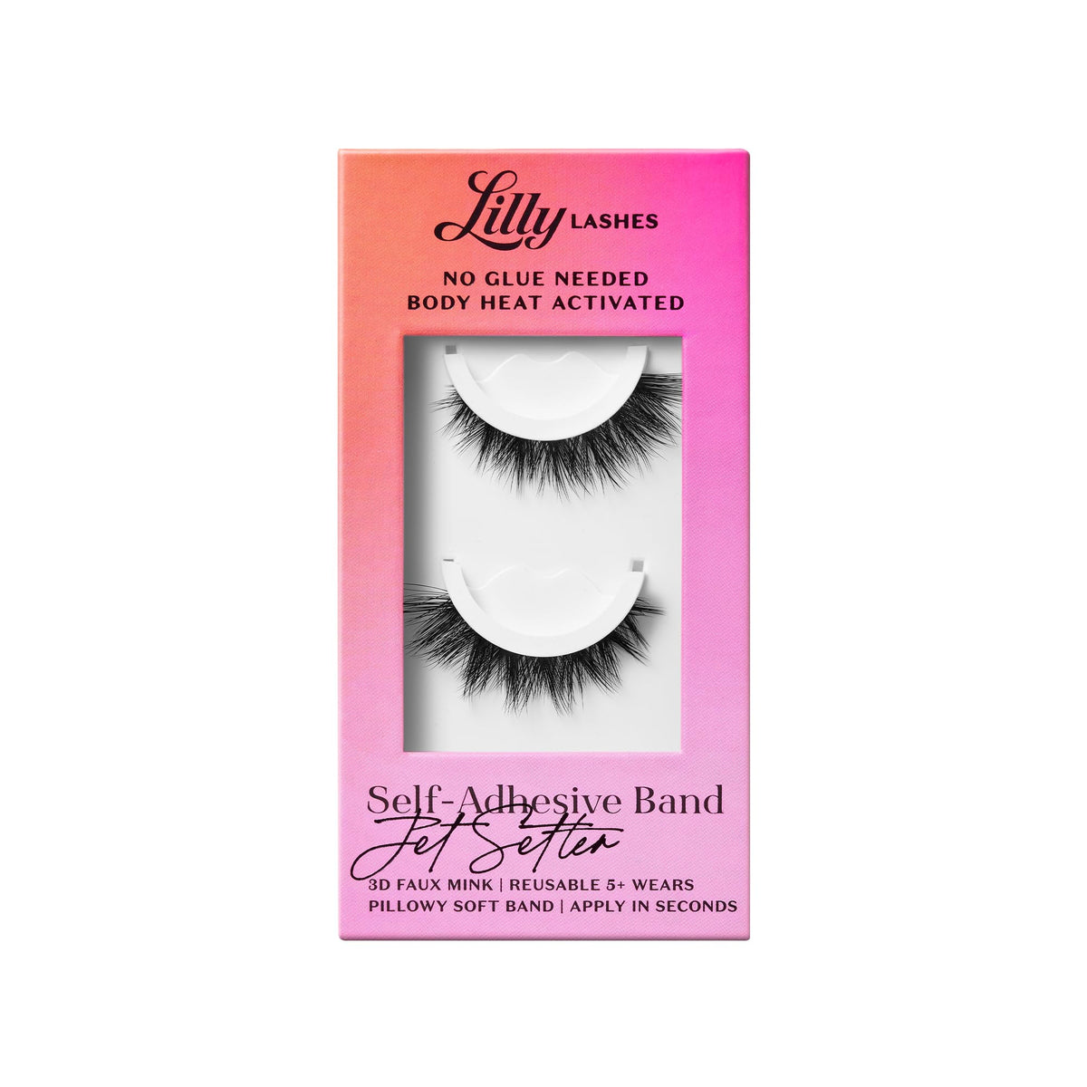Lilly Lashes 3D Self Adhesive Eyelashes JetSetter front view
