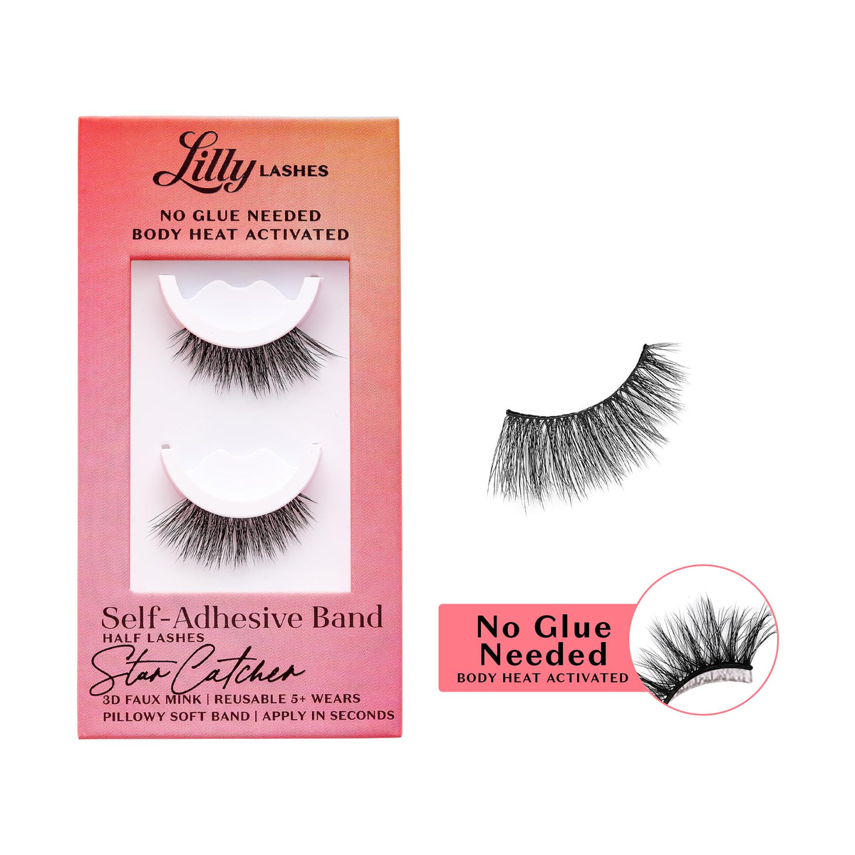 Lilly Lashes Self Adhesive Eyelashes StarCatcher front view