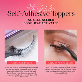 Lilly Lashes Self-Adhesive Wispy Flares Lash Clusters close-up of clusters