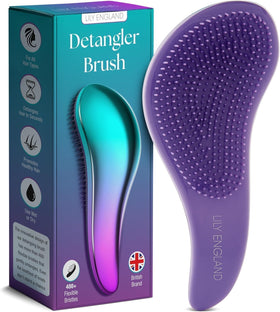 Lily England Detangler Brush front view with flexible bristles