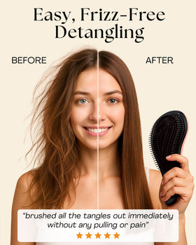 Lily England Gentle Detangler Brush side view showing ergonomic handle
