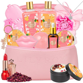 LILY ROY 20Pcs Bath Gift Set with Pink Peach Blossom scent