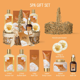 LILY ROY body scrub and cream displayed with bath bombs