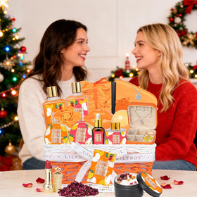 LILY ROY spa products arranged elegantly in basket