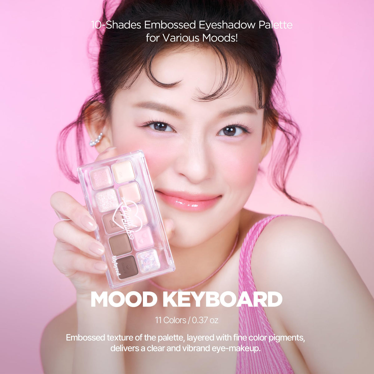 lilybyred Mood Keyboard palette showing matte and shimmer shades