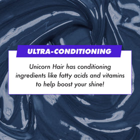 Lime Crime Blue Smoke Unicorn Hair Dye in a bathroom setting