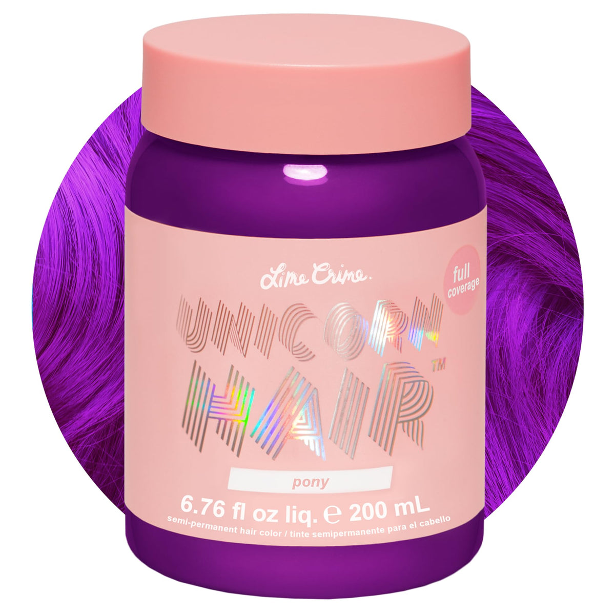 Lime Crime Unicorn Hair Dye Pony Violet Purple 245g front view