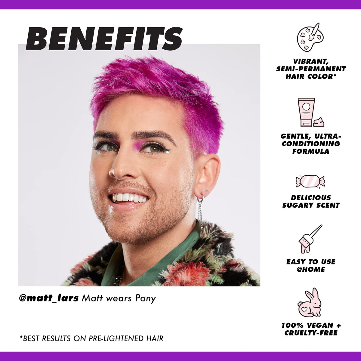 Lime Crime Unicorn Hair Dye Pony Violet Purple 245g side view