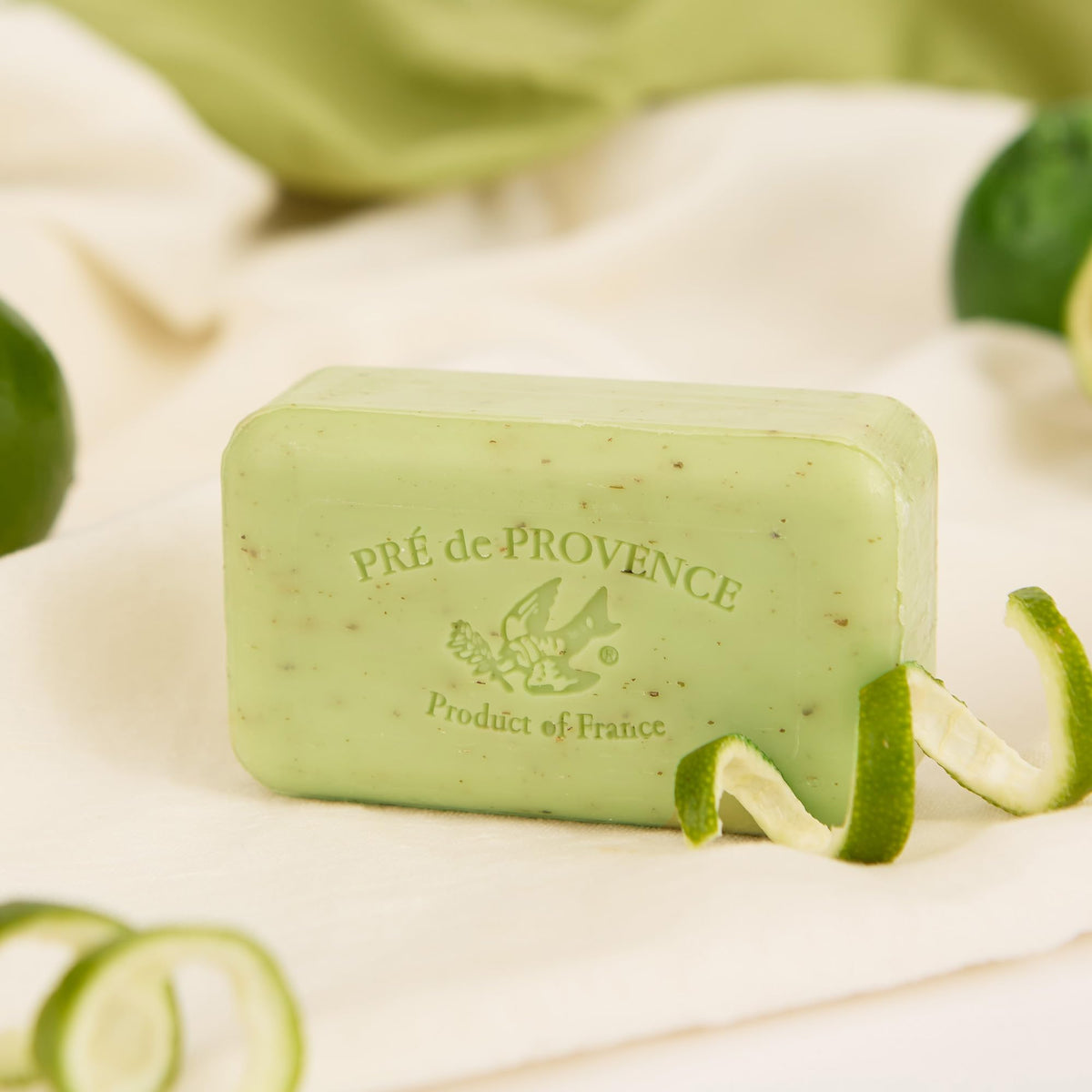 Lime Zest scent soap bar with lather