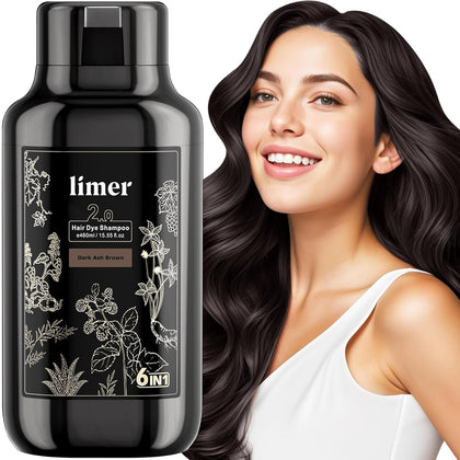 Limer Hair Dye Shampoo Dark Ash Brown front view