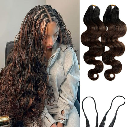 Limited Beauty Ombre Colour Body Wave Crochet Hair Extensions front view