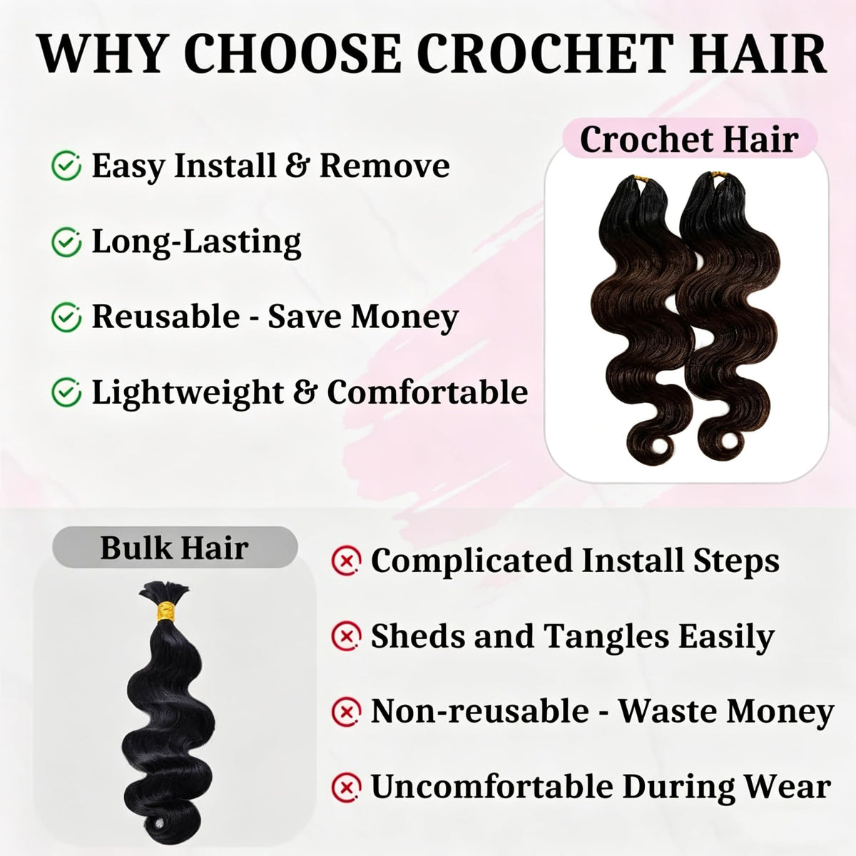 Limited Beauty Ombre Crochet Hair Extensions in natural light