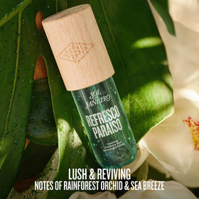 Limonada Gelada scent bottle from Sol de Janeiro with tropical background