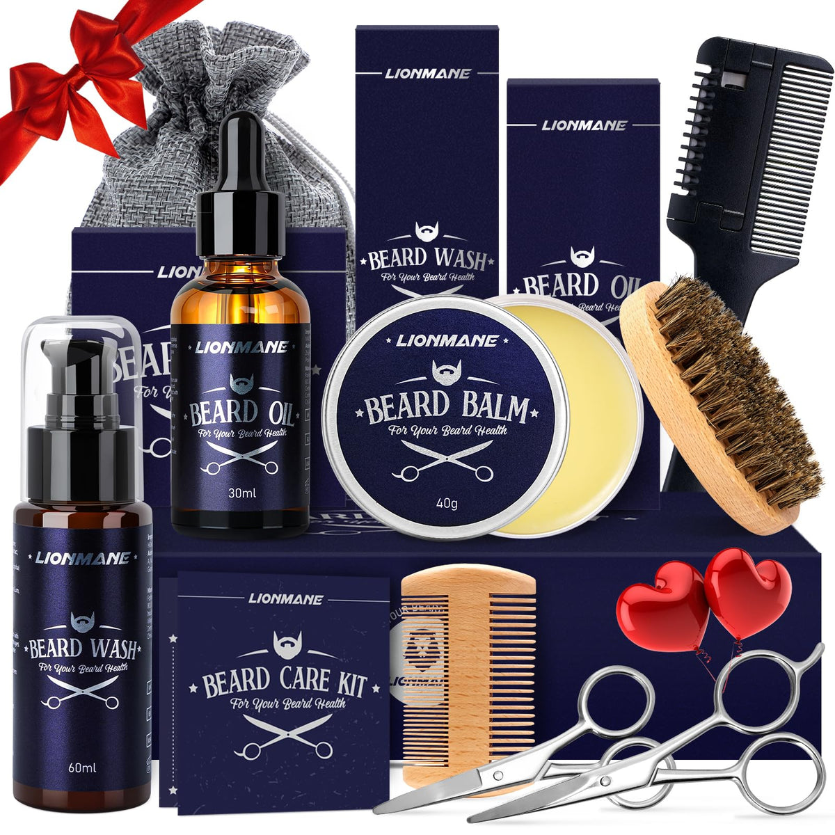 Lionmane Beard Care Gifts Kit premium gift box front view