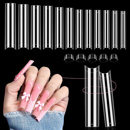 LIONVISON 3XL Square Nail Tips clear nails front view